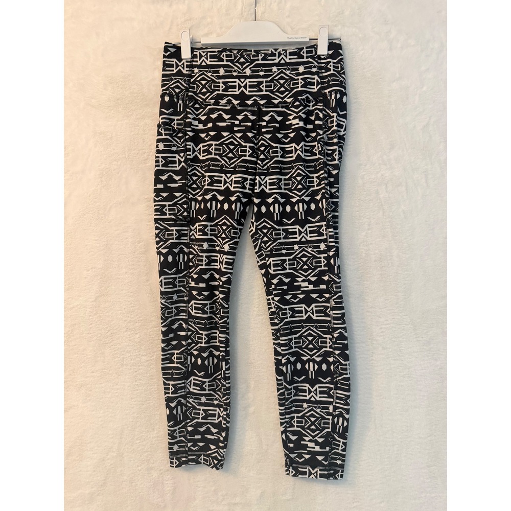 Columbia Sportswear Womens Black White Geometric Tribal Print Leggings Size M